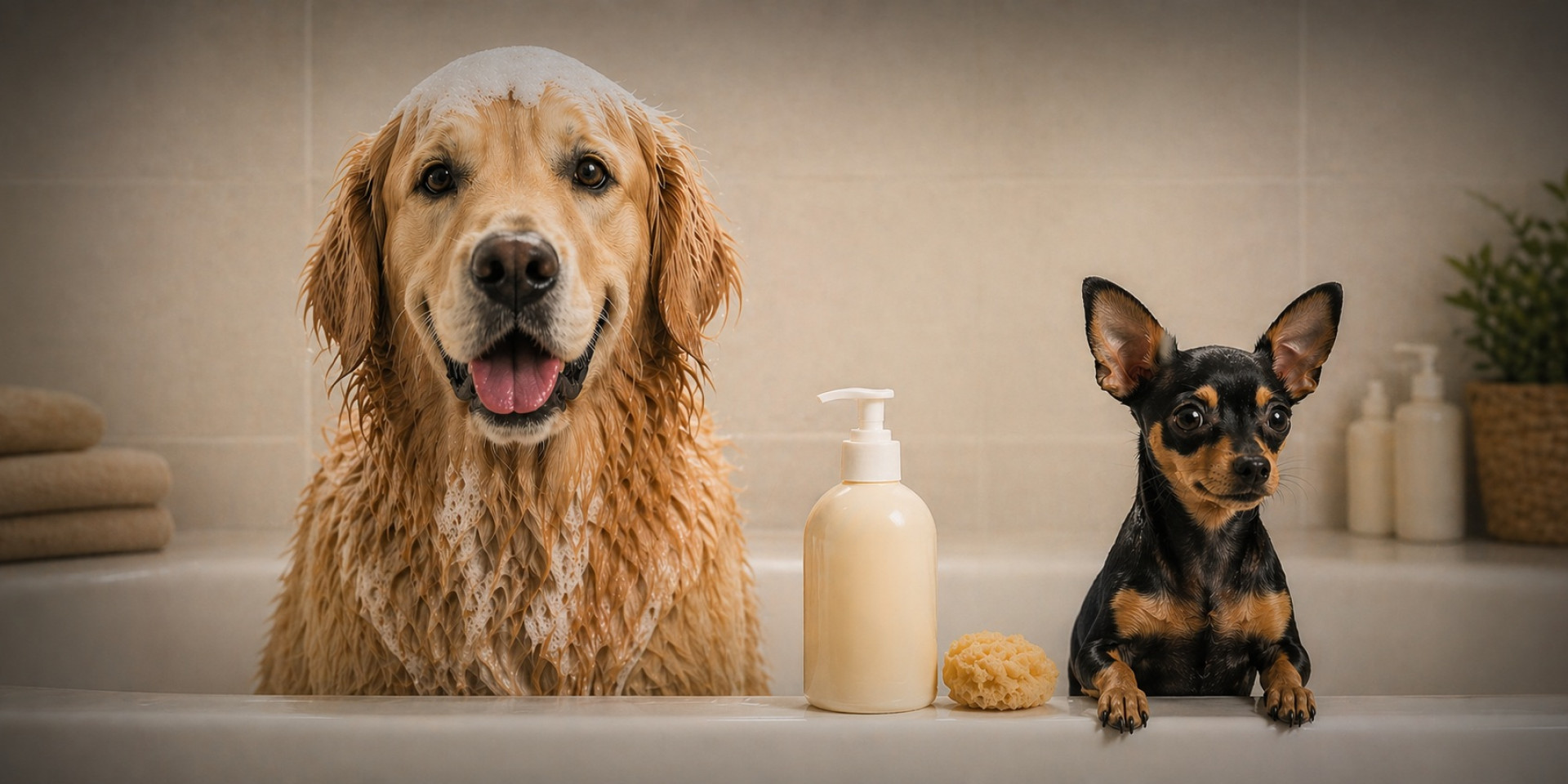 Retriever and Toy Terrier: One Shampoo - Bad Idea