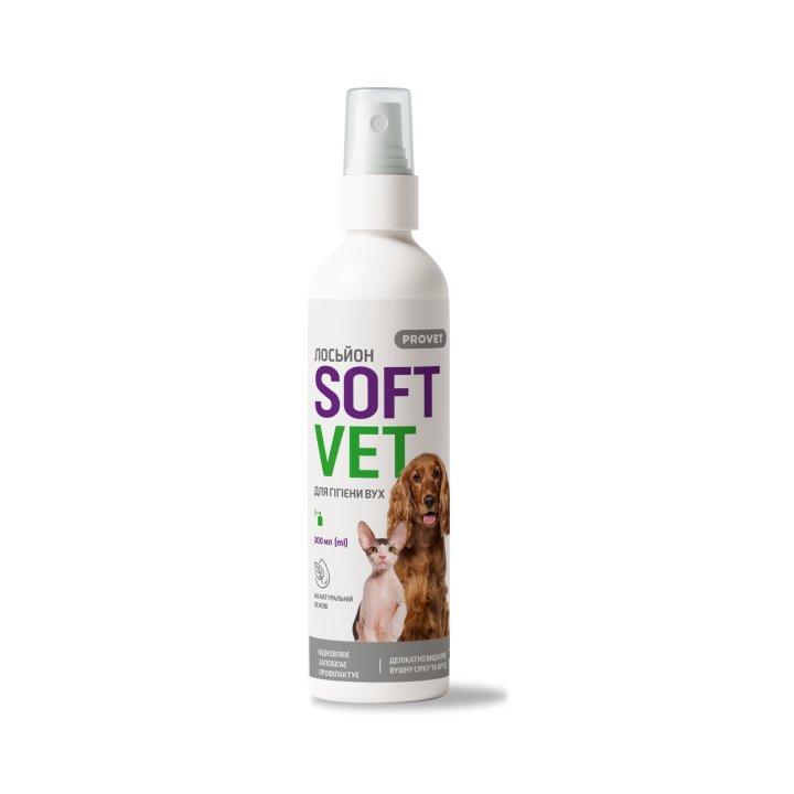 Лосьйон SOFTVET для гігієни вух котів і собак 300 мл