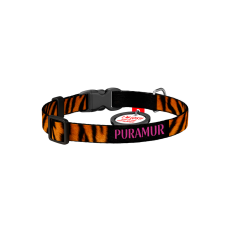 Buy Nylon Collar for Cats and Small Dog Breeds WAUDOG Nylon with QR Passport, "Tiger" Print, Size XS