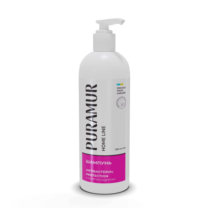 Шампунь Puramur Antibacterial Protection з хлоргексидином 200 мл Шампунь Puramur Antibacterial Protection з хлоргексидином 200 мл